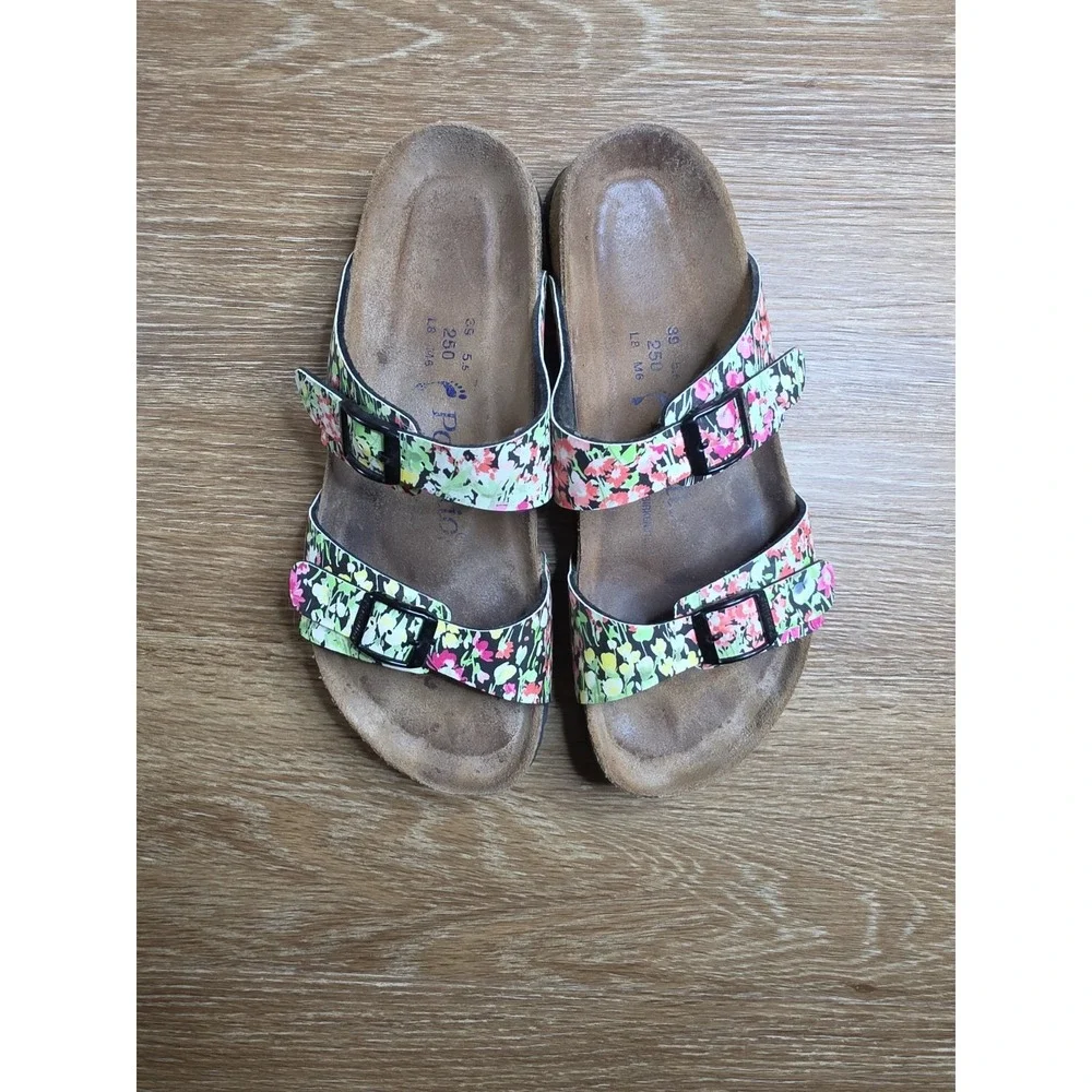 Birkenstock Papillio Sydney Sandals Women's 39 8-8.5 Floral Birko-Flor Narrow